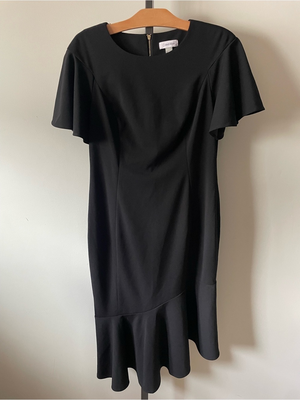Calvin Klein Ruffled Cocktail Dress Black Size 10